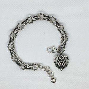 Brighton Jewelry Silver Heart Charm Bracelet